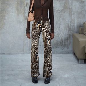 MOTEL ROCKS ZOVEN FLARE TROUSER 70’s SWIRL